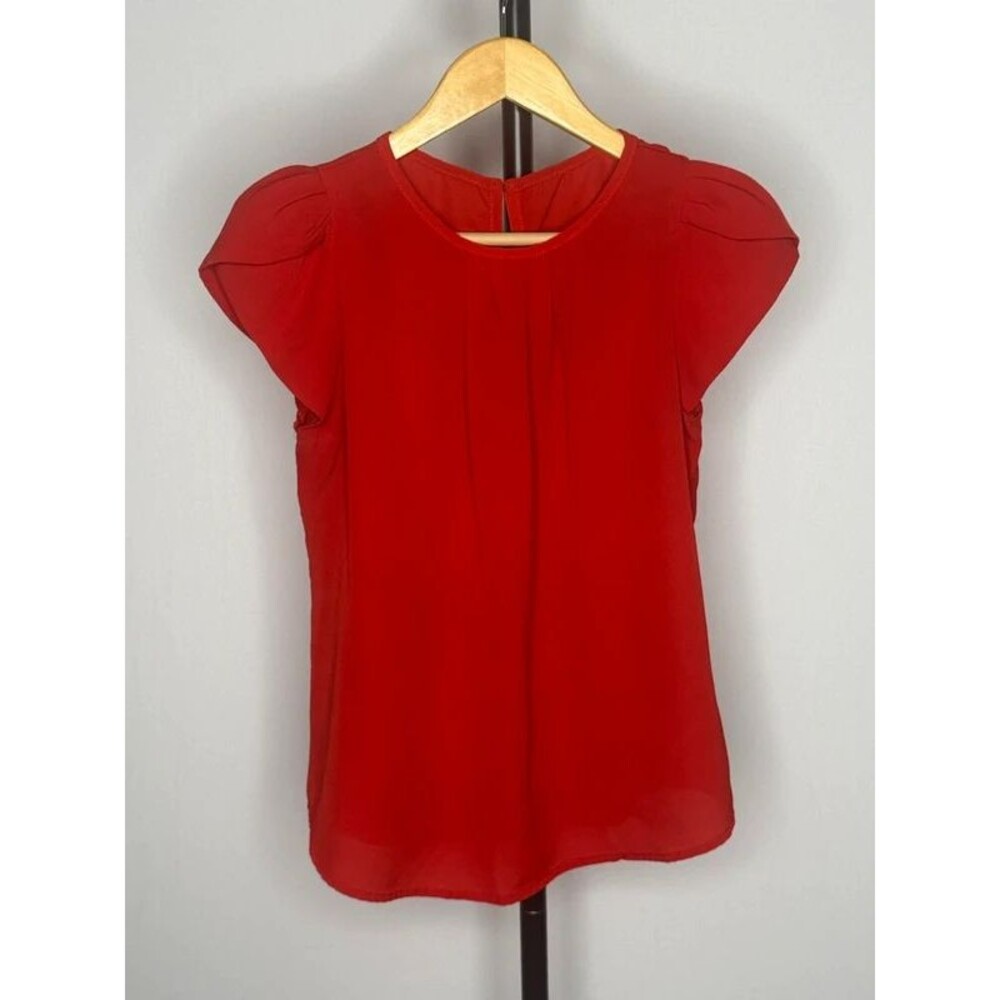 Red Cap Sleeve Blouse
